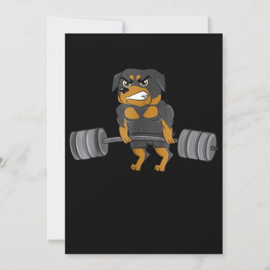 Rottweiler Weightlift Bodybuilding Dog Aankondiging (Voorkant)