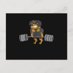 Rottweiler Weightlift Bodybuilding Dog Briefkaart