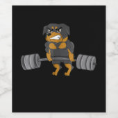 Rottweiler Weightlift Bodybuilding Dog Wijn Etiket (Enkel label)