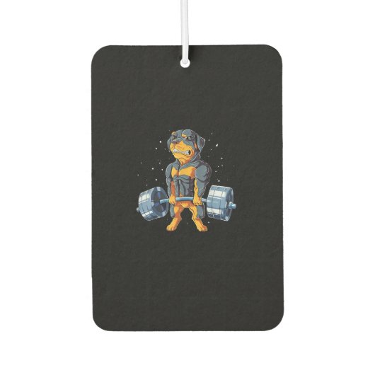 Rottweiler Weightlift Funny Deadlift Mannen Fitnes Luchtverfrisser (Voorkant)