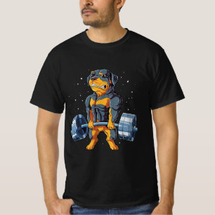 Rottweiler Weightlift Funny Deadlift Mannen Fitnes T-shirt