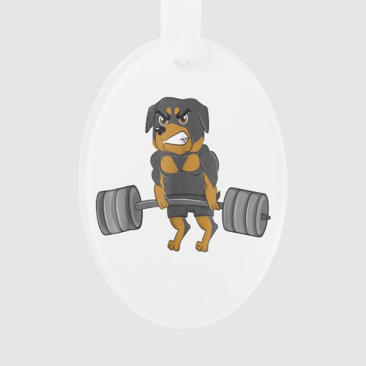 rottweiler weightlifting bodybuilding dog gifts ornament (voorkant)