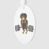 rottweiler weightlifting bodybuilding dog gifts ornament (voorkant)