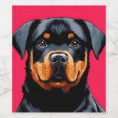 Rottweiler Wijn Etiket (Enkel label)