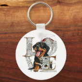 Rottweiler Wine Glass gemaakt van LOVE Word Sleutelhanger (Voorkant)