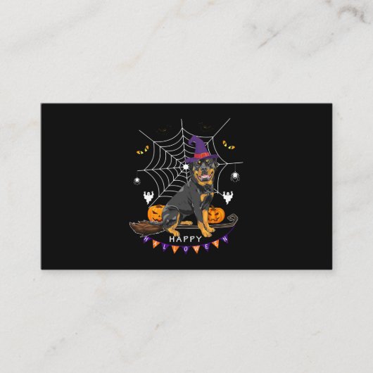 Rottweiler Witch Pumpkin Halloween Mannen Womens D Visitekaartje (Voorkant)