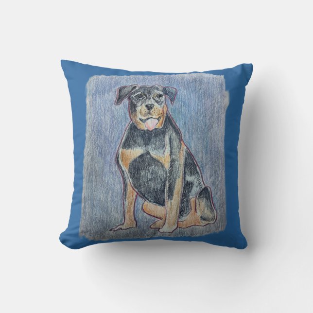 Rottweiler Worpkussen Kussen (Voorkant)