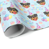 Rottweiler Wrapping Paper in Blue Cadeaupapier (Rol Hoek)