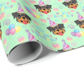 Rottweiler Wrapping Paper in Green Cadeaupapier (Rol Hoek)