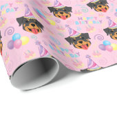 Rottweiler Wrapping Paper in Pink Cadeaupapier (Rol Hoek)