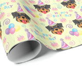 Rottweiler Wrapping Paper in Yellow Cadeaupapier (Rol Hoek)
