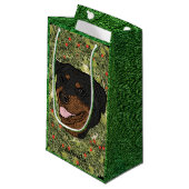 Rottweiler Wreath Klein Cadeauzakje (Voorkant Gekanteld)