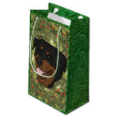 Rottweiler Wreath Klein Cadeauzakje (Achterkant Gekanteld)