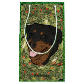 Rottweiler Wreath Klein Cadeauzakje (Voorkant)