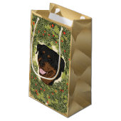 Rottweiler Wreath Klein Cadeauzakje (Achterkant Gekanteld)