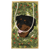 Rottweiler Wreath Klein Cadeauzakje (Voorkant)
