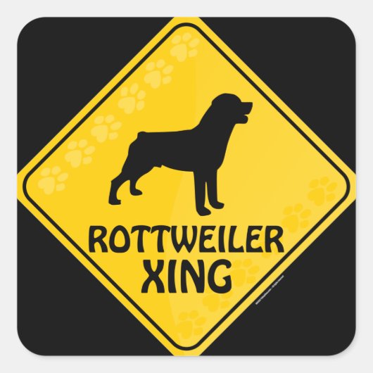 Rottweiler Xing Vierkante Sticker (Voorkant)