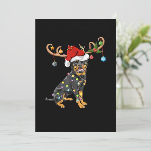 Rottweiler Xmas Gift Santas Reindetweiler Aankondiging (Staand voorkant)