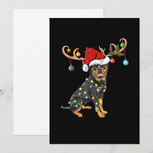 Rottweiler Xmas Gift Santas Reindetweiler Aankondiging (Voorkant / Achterkant)