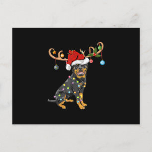 Rottweiler Xmas Gift Santas Reindetweiler Briefkaart