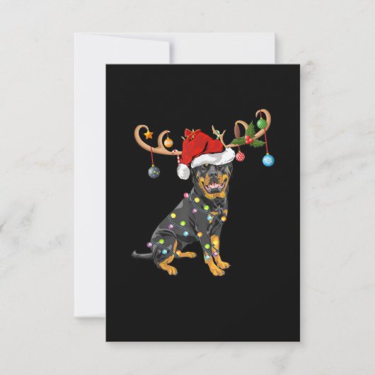 Rottweiler Xmas Gift Santas Reindetweiler RSVP Kaartje (Voorkant)