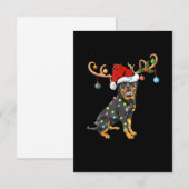 Rottweiler Xmas Gift Santas Reindetweiler RSVP Kaartje (Voorkant / Achterkant)