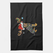 Rottweiler Xmas Gift Santas Reindetweiler Theedoek (Verticaal)