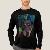 Rottweiler, Zelfverzekerde Bewaker Tri-Blend Shirt (Voorkant volledig)