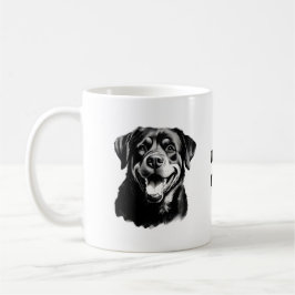 Rottweiler Zwart-wit Silhouet Koffiemok