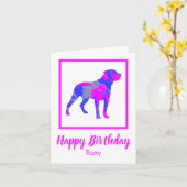 RottweilerRoze Honden Silhouet Grappige Verjaardag Kaart (Gele Bloem)