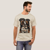 Rottweilers als trouwe beschermers van kinderen t-shirt (Voorkant volledig)