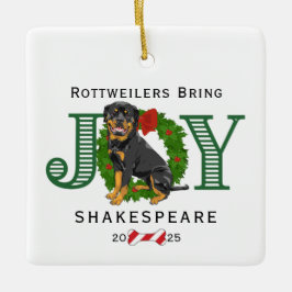 Rottweilers brengen vreugde keramisch ornament