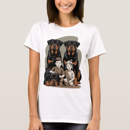Rottweilers, Familie Bewakers T-shirt (Voorkant)