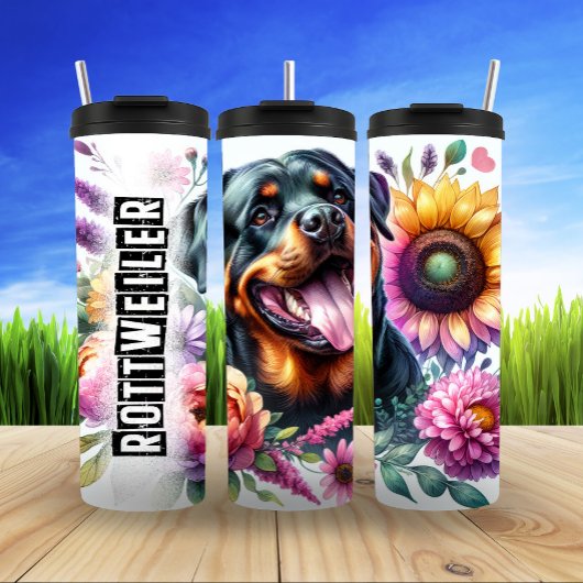 Rottweiler's Floral Majesty Thermosbeker
