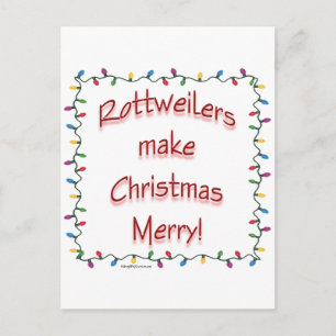 Rottweilers Make Christmas Merry Feestdagenkaart
