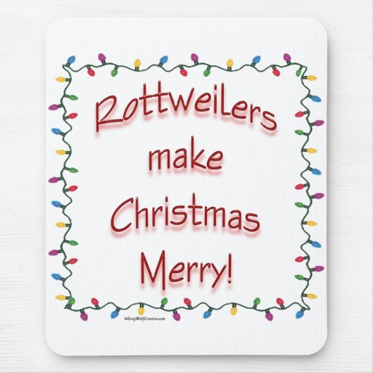 Rottweilers Make Christmas Merry Muismat (Voorkant)