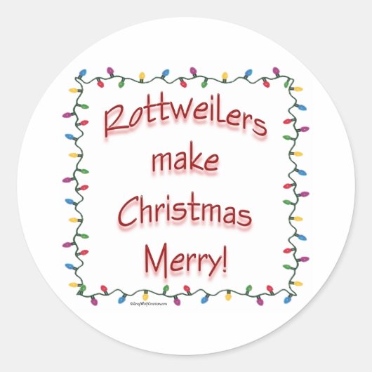 Rottweilers Make Christmas Merry - Sticker (Voorkant)