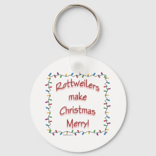 Rottweilers maken Kerstmis Vrolijke Sleutelhanger