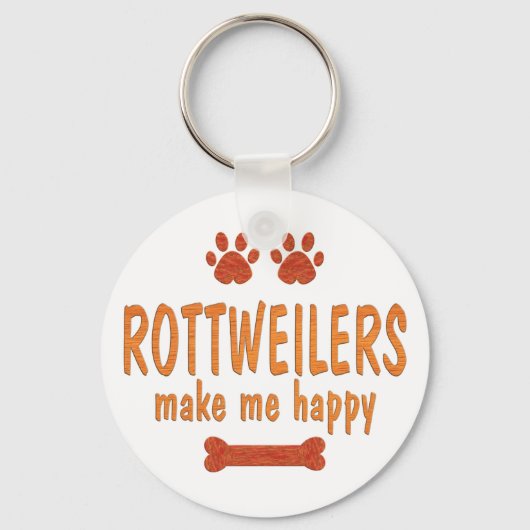 Rottweilers maken me gelukkig sleutelhanger (Voorkant)