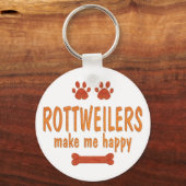 Rottweilers maken me gelukkig sleutelhanger (Voorkant)