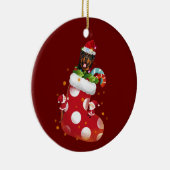 Rottweilers met Petten kerst met sokken Keramisch Ornament (Rechts)