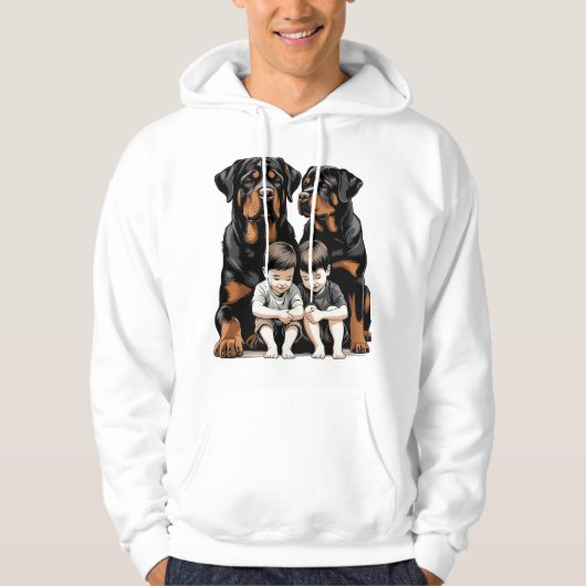 Rottweilers, Protective Family Pet Hoodie (Voorkant)