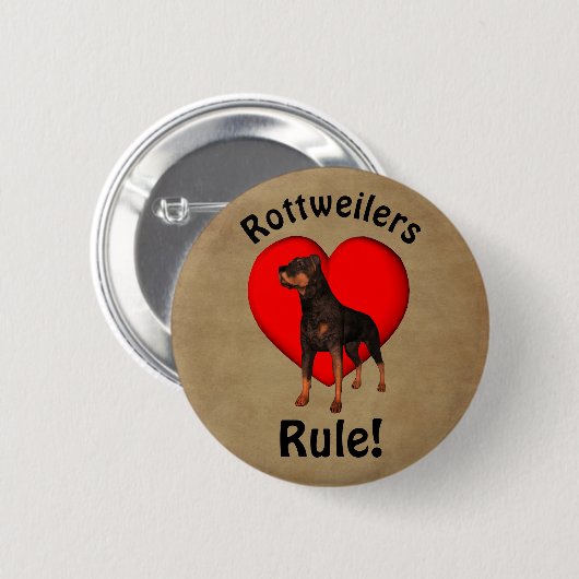 Rottweilers Regeren Hondenliefhebber Ronde Button 5,7 Cm (Voorkant /achterkant)