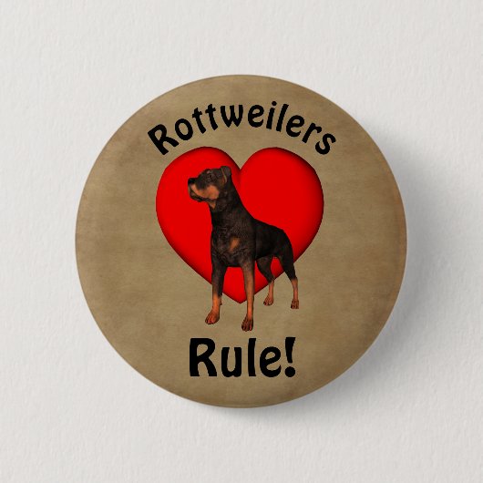 Rottweilers Rule Dog Lover Ronde Button 5,7 Cm (Voorkant)