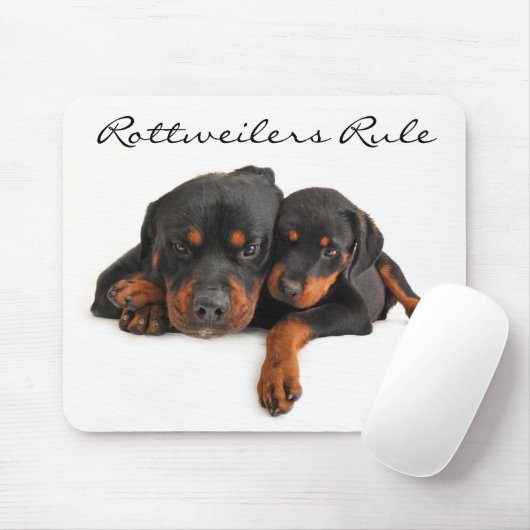 Rottweilers Rule Mam en Puppy Rottweiler Mousepad Muismat (Met muis)