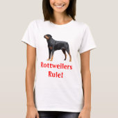 Rottweilers Rule Puppy Dog Dames Tee Shirt (Voorkant)