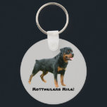 Rottweilers Rule Sleutelhanger<br><div class="desc">Robuust en krachtig, is de Rottweiler het gelukkigst wanneer gegeven een uit te voeren baan. Zijn intelligentie, duurzaamheid en bereidwilligheid om te werken maken hem geschikt als politiehond, herder, servicehond, therapeutische hond, gehoorzame concurrent en toegewijde partner. Een inherente beschermer, is de Rottweiler zelfverzekerd en antwoordt stil en met een wacht-en-ziende...</div>