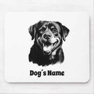 Rottweilers Zwart-wit Silhoutte Muismat