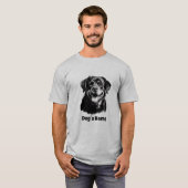 Rottweilers Zwart-wit Silhoutte T-shirt (Voorkant volledig)