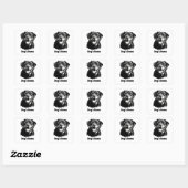 Rottweilers Zwart-wit Silhoutte Vierkante Sticker (Vel)